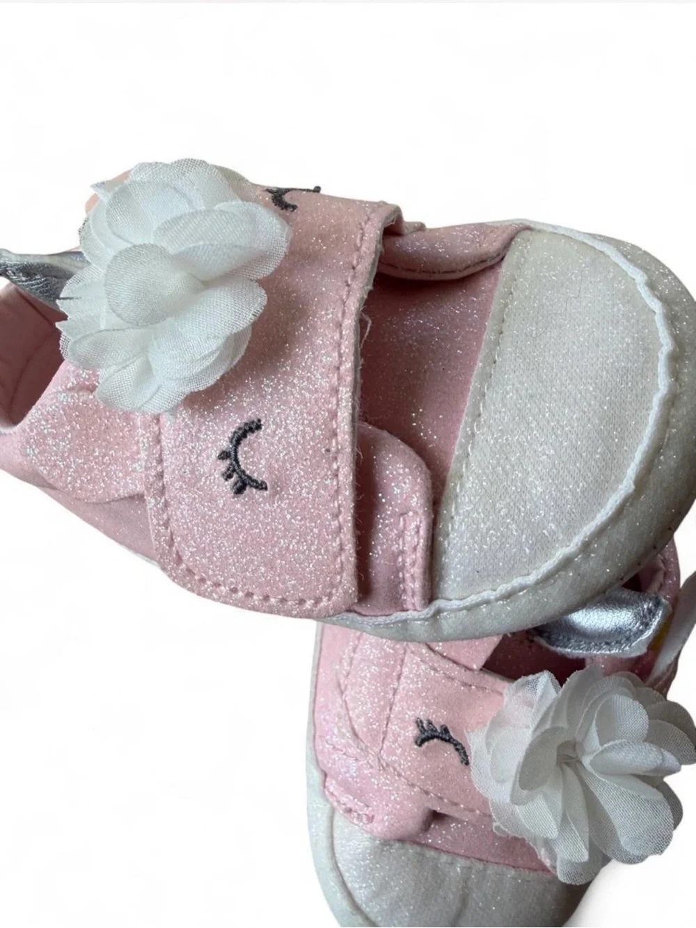 Carter’s Pink Glitter Unicorn Baby Shoes 3–6M 🦄✨